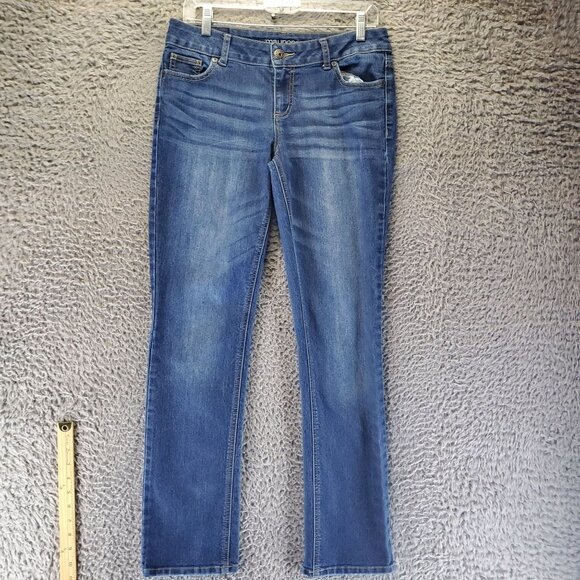 Maurices Jeans Womens 7/8 Blue Straight Leg Mid Rise Stretch Denim - Picture 1 of 12